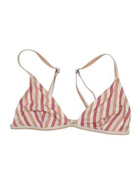 Zulu & Zephyr Triangle Bikini Top in Pink Stripe